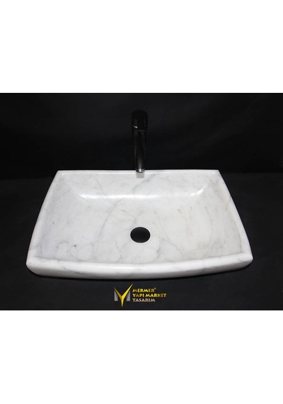 Muğla Kristal Beyaz Köşeli Dizayn Lavabo