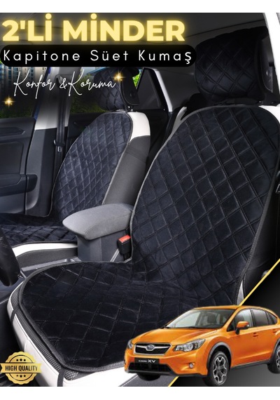 Subaru Xv Uyumlu 2'li Süet Oto Koltuk Minderi Terletmez Universal Su Geçirmez A2 Siyah