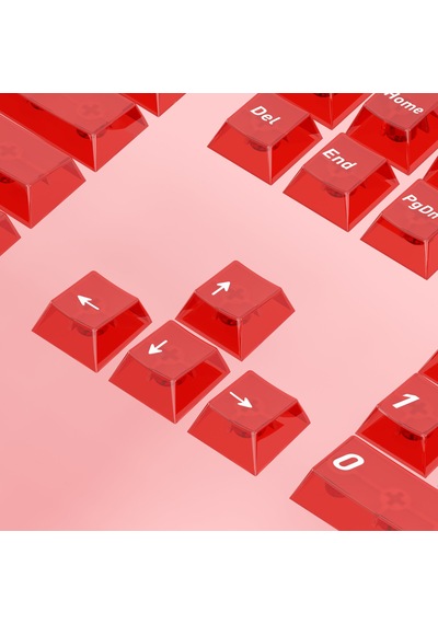 Mekanik Klavye Keycaps Rgb Şeffaf Gaming Pbt Tuş Takımı Kırmızı