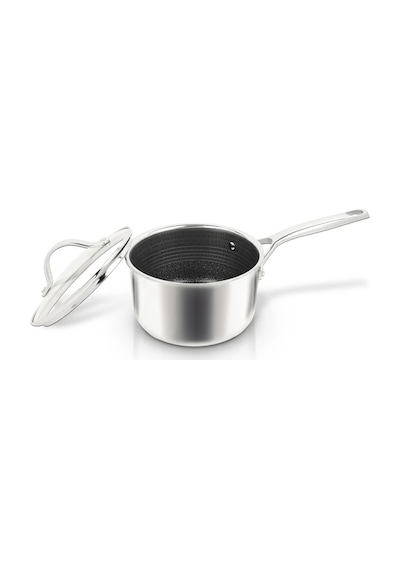 Uniqella Silver Pro Serisi 16cm Sos Tenceresi 1.8l Cam Kapaklı Çelik