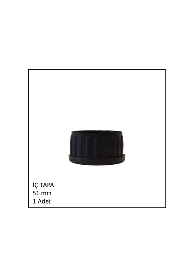 Plastik İç Tapa, Yuvarlak, 51 Mm Siyah