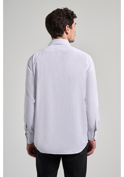 İmza Uzun Kol Çizgili Desen Bez Ayağı Sert Yaka Cepli Pamuklu Classic Comfort Fit Gömlek 1004250172 Siyah İmza Uzun Kol Çizgili Desen Bez Ayağı Sert Yaka Cepli Pamuklu Classic Comfort Fit Gömlek 1004250172 Siyah