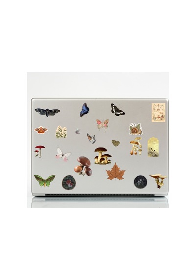 56 Adet Fairycore Sticker Seti Masalsı Estetik Doğa Çıkartma Laptop Defter Telefon Etiketi Çok Renkli