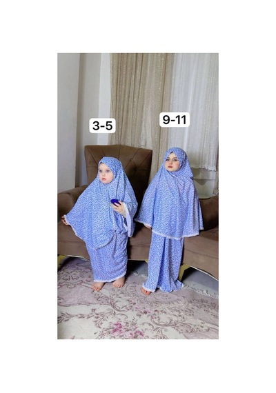 Aladaıyr 2 Adet Çocuk Namaz Elbise Pamuk Kumaş Çok Renkli032
