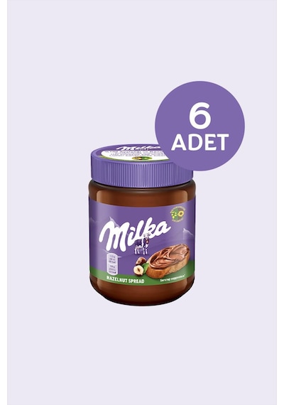 Milka Spread Hazelnut Sürülebilir Çikolata Kakaolu Fındık Ezmesi 350 Gr - 6 Adet
