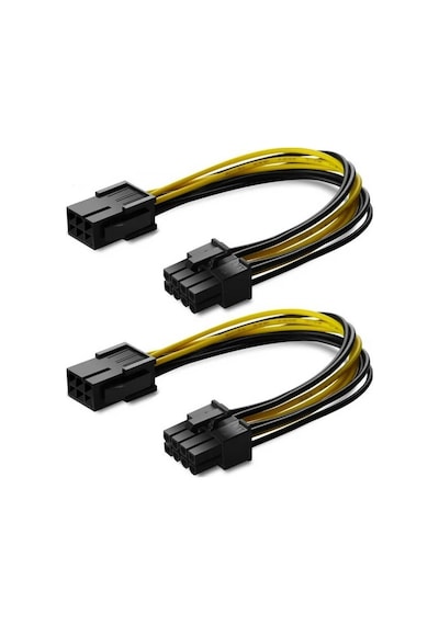 2 Adet - Pci-e 8 Pin 6+2 Pci-e Ekran Kartı Power Güç Çevirici Dönüştürücü Adaptör