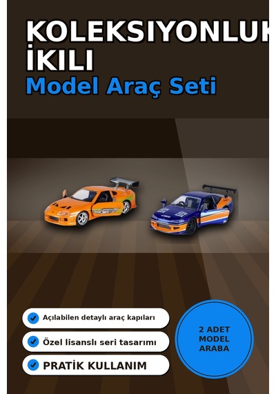 Die-cast Metal 1:32 13 Cm 2001 Nissan Silvia S15 Ve Toyota Supra Araba Seti Bx-313394