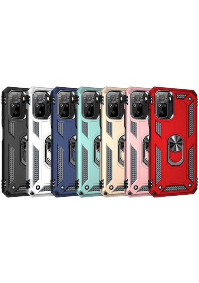 Xiaomi Redmi Note 10 Kılıf Zore Vega Kapak Kırmızı