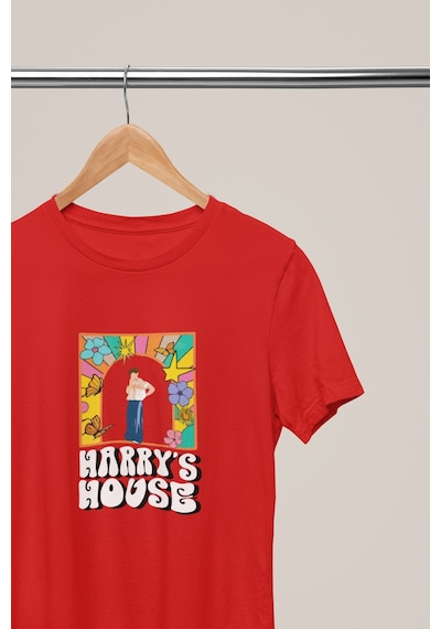 Noıssey Harry Styles - Harry's House Tasarımlı Standart Kalıp Unisex Kırmızı T-shirt