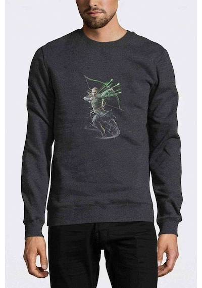 Guardians Of Middle Earth Legolas Baskılı Füme Erkek Sweatshirt