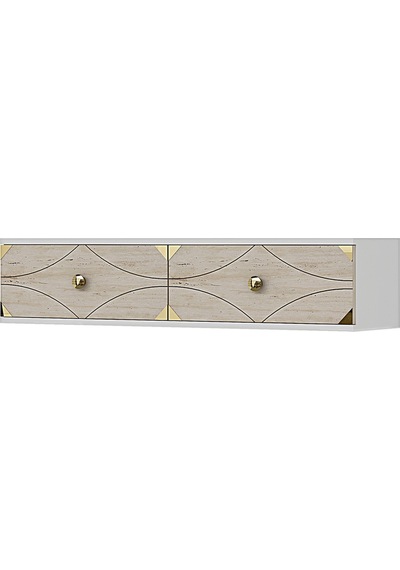 Tda1297btg Alfa Dresuar , Antre Hol Rafı Beyaz-traverten-gold 120cm