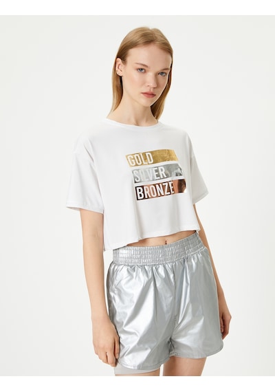 Koton Crop Tişört Slogan Baskılı Bisiklet Yaka Beyaz 4sak10305nk Beyaz Koton Crop Tişört Slogan Baskılı Bisiklet Yaka Beyaz 4sak10305nk Beyaz
