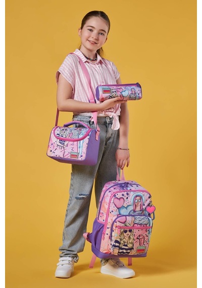 Coral High Kids Pembe Mor Fashion Girl Desenli 3 Lü Okul Çanta Seti Set0123755