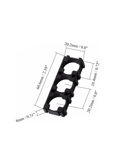 18650 Li-ion Pil Tutucu Braket 3'lü