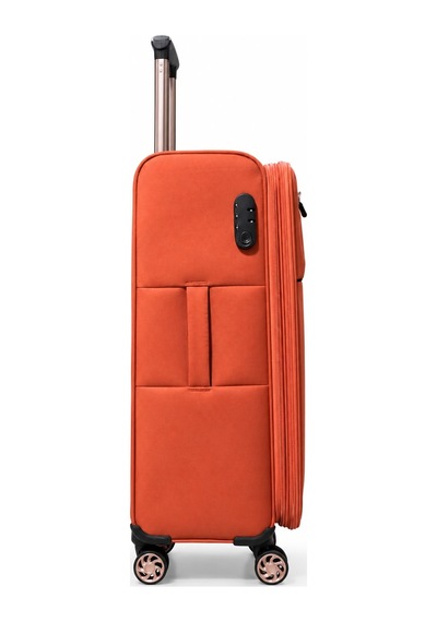 Fossil Unisex Kumaş Orta Boy Ultra Hafif Şifreli Körüklü Kendi Etrafında Dönebilen Valiz 012-02 Turuncu