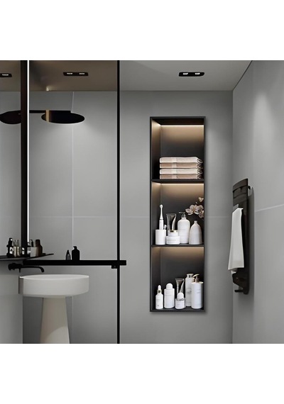 Tr 304 Led Aydınlatmalı Paslanmaz Çelik Duş Nişi - Banyo/mutfak İçin Ağır Hizmet Duvar Girintisi - Kolay Kurulum Genel
