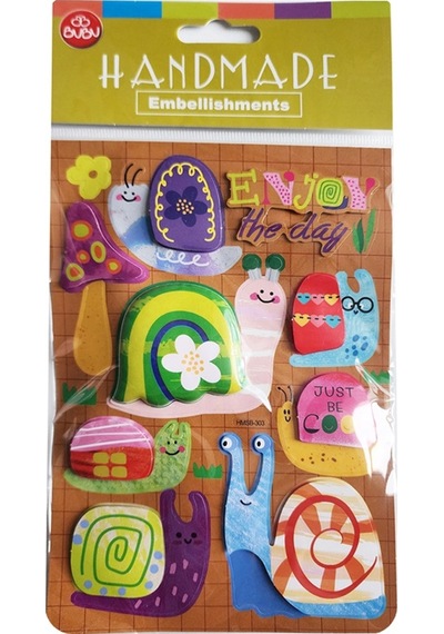 Bu-bu Handmade Stickers Salyangozlar 12,5x23,5 Bubu-hmsb-303 Çok Renkli