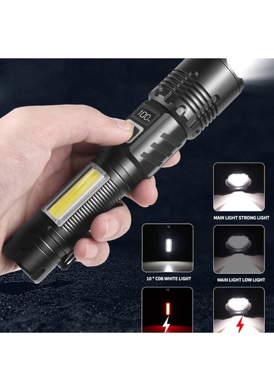 Ws-4848 1500 Lümen 15 Watt Dijital Göstergeli Mıknatıslı Şarjlı El Feneri Çok Renkli