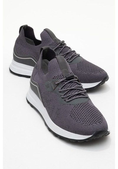 Dericlub Kadın Trikolu Aksesuar Bağcıklı Comfort Sneaker Cr 2486 Füme