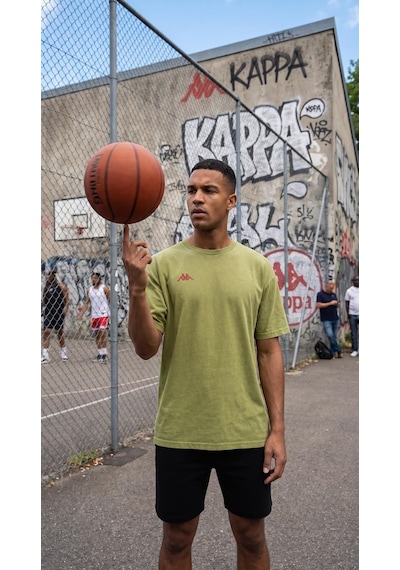 Kappa Jona Tshirt Erkek Yeşil Oversize Tişört