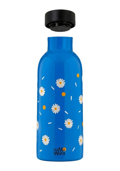 Mamawata Daisy Paslanmaz Çelik Termos Matara 470 Ml Sızdırmaz Yalıtımlı Suluk Koyu Mavi