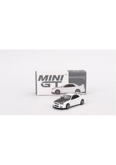Mini Gt 501 Nissan Skyline Gt-r R34 V-spec Iı N1 White Rhd Model Araba