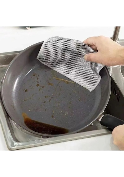 6 Adet Highqual Çok Amaçlı Inox Tel Temizlik Bezi Çizmez Bulaşık Bezi Tek Katmanlı Zor Kir Bezi