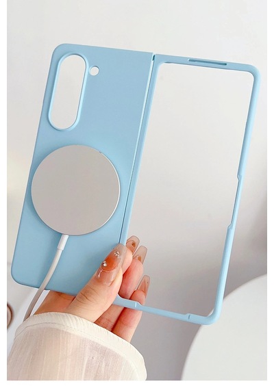 Newface Samsung Galaxy Uyumlu Z Fold 5 Kılıf Mata Fold Kapak Glblseme - 43 - Lila