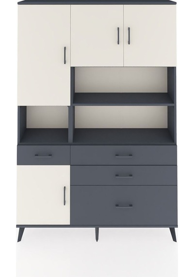 Arges Dolap 9 Raflı 4 Çekmeceli 4 Kapaklı 132x30x195 Antrasit-aytaşı/antrasit Aytası/antrasıt Arges Dolap 9 Raflı 4 Çekmeceli 4 Kapaklı 132x30x195 Antrasit-aytaşı/antrasit Aytası/antrasıt