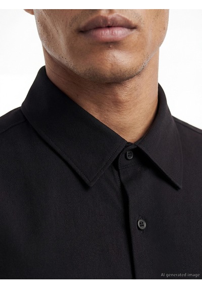 Lcw Vision Siyah Regular Fit Armürlü Erkek Gömlek