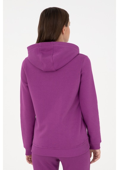 U.S. Polo Assn. Kadın Menekşe Basic Kapüşonlu Sweatshirt 50289536-VR037