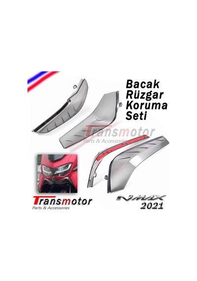 Nmax 125-155 2021 Bacak Rüzgar Koruma Seti Kasa Füme Şeffaf