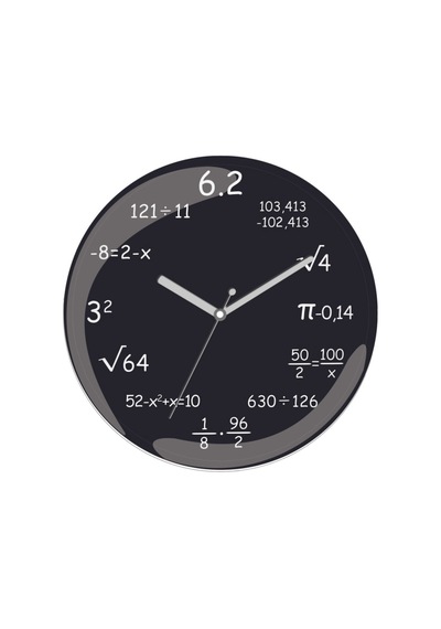 Matematik Istediğiniz Isim Sessiz Bombeli Gerçek Cam Duvar Saati Siyah