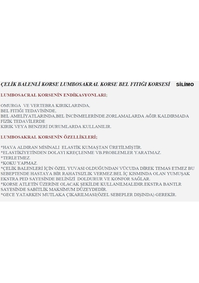 Adrian Çelikli Bel Kuşağı Kuşak Korse Demirli Bel Fıtığı Korsesi Fıtık