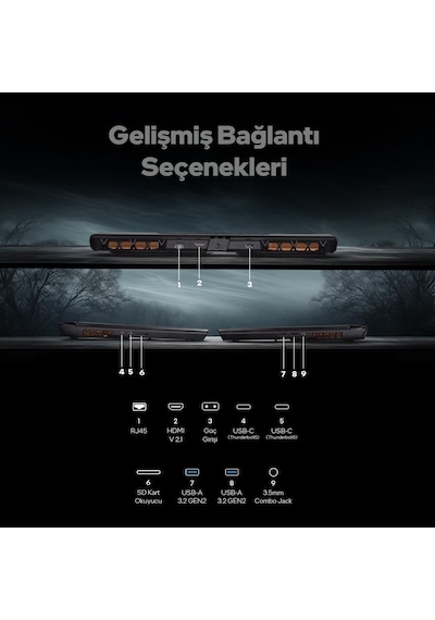Game Garaj Slayer5 9XL-5090 C3 Ultra 9 275HX 64 GB 2 TB SSD RTX5090 17" Free Dos Dizüstü Bilgisayar