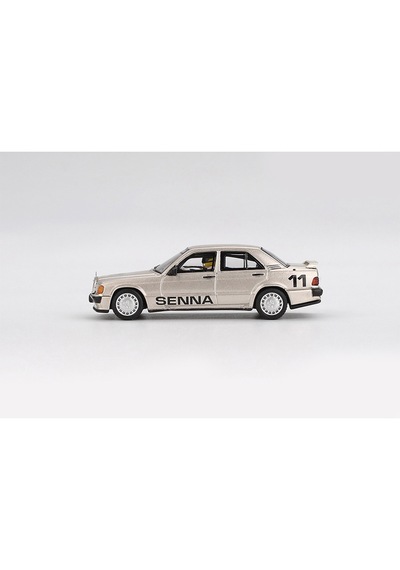 1:64 Ölçek Mercedes Benz 190e 2.3-16 No 11 Ayrton Senna Champion 1984 Diecast Metal Minyatür Model Araba 5cm