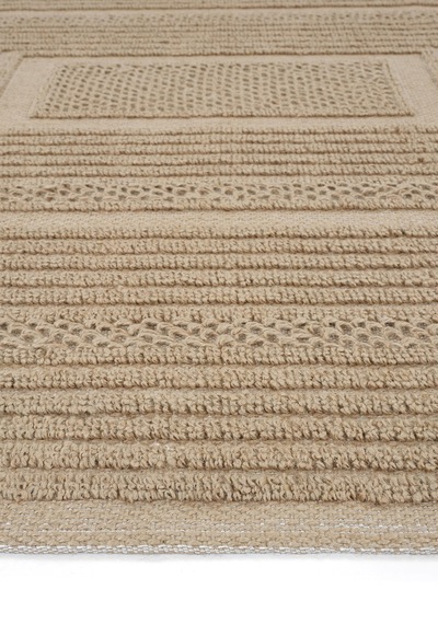 Cool Halı Rustika Bej Jüt Halı Modern Kabartma Desen Kaymaz İskandinav Tarzı Dekoratif Jüt Kilim Bej 5