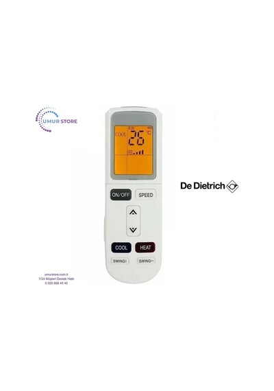 De Dietrich Ykr-l/201e Uyumlu İnverter Klima Kumandası-ışıklı Ekran