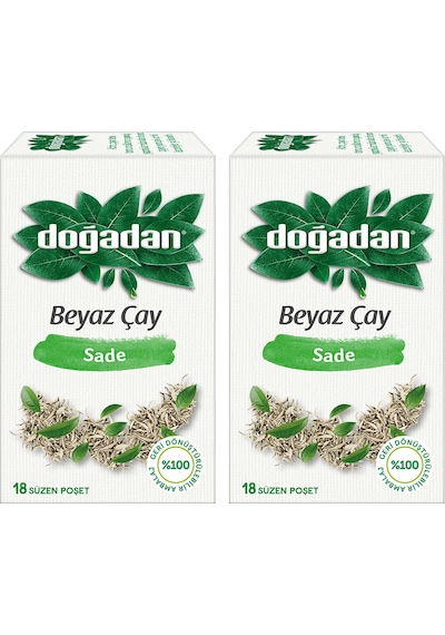 Doğadan Sade Beyaz Çay Bardak Poşet Çay 2 x 18'li