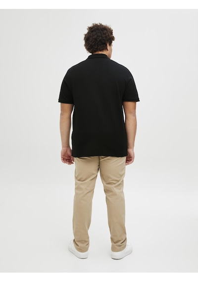 Jack & Jones Büyük Beden Polo Tişört - Austin - 12274980 Black Siyah