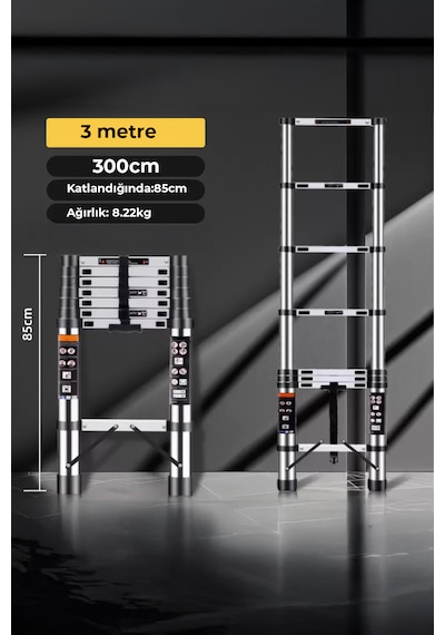 Robo Paslanmaz Çelik Katlanır Merdiven 5.9 Metre 1 Adet