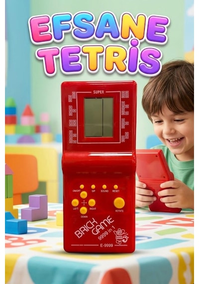 Pilli Sesli 9 Butonlu 9999 İn 1 Renkli Nostaljik Tetris Eğitici Ve Eğlenceli Oyuncak El Konsolu 31634123