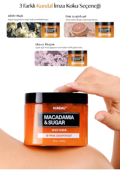 Kundal Macadamia & Sugar Cherry Blossom Body Scrub 550 G