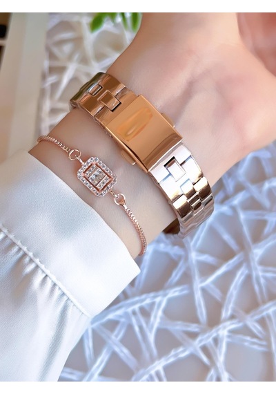 Ferro Rose/gold Renk Kararmaz Renk Atmaz 3 Atm Özel Tasarım Kadın Kol Saati Efl21100c