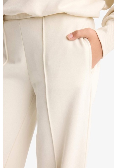Defacto Kız Çocuk 2li Takım Baskılı Sweatshirt Eşofman Altı F2564a825auer238 Ekru
