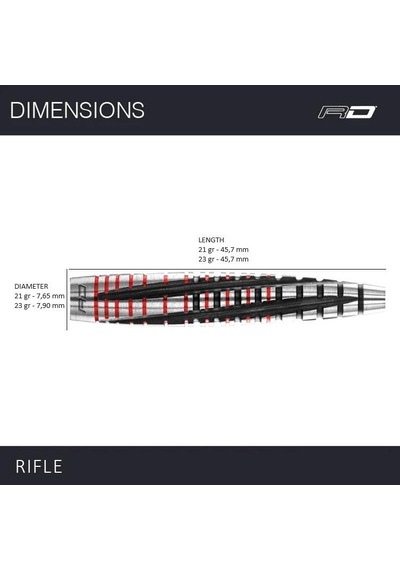 Red Dragon Rifle % 90 Tungsten Çelik Uçlu Dart Oku