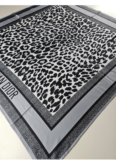 Miorel Scarfs Leopar Desen Vual İpek Eşarp Silk Scarfs Hijab Şal Aksesuar Fular Vizon