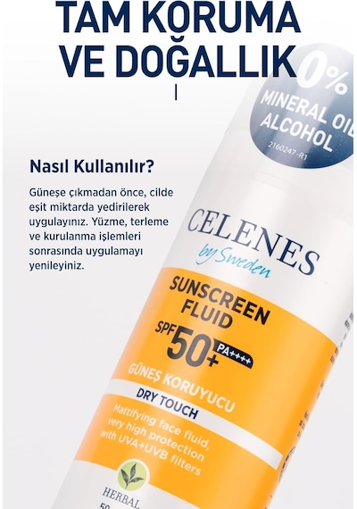 Celenes Herbal Spf 50+ Güneş Koruyucu Krem Dry Touch 50 Ml