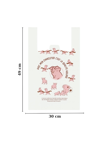 Baskılı Beyaz Atlet Poşet Market Bakkal Manav Mağaza Alışveriş Taşıma Torbası 30x49 Cm 50 Adet