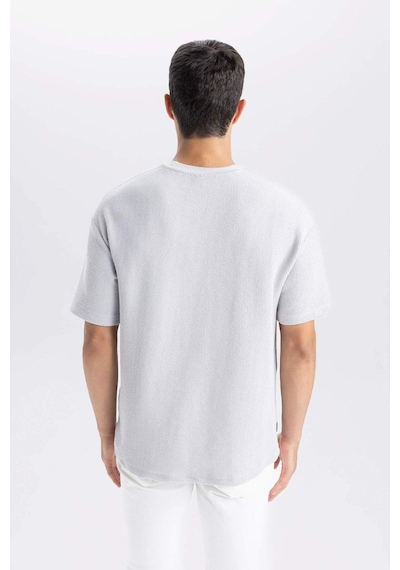 DeFacto Boxy Fit Bisiklet Yaka Kısa Kollu Basic Düz Tişört C8724AX24AUGR184